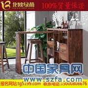 北歐綠蔭實(shí)木家具/餐廳家具/純北美黑胡桃吧臺(tái)/廠家直銷/可定制