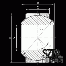 關(guān)節(jié)軸承 GE10-PB, 根據(jù) DIN ISO 12 240-1 標(biāo)準(zhǔn)，尺寸系列 K，需維護(hù)