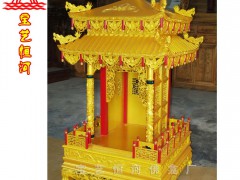 金色雙層屋檐神轎式佛龕方形屋頂仿古建神龕